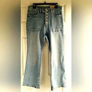 NWT - Michael Kors Selma High Rise Button Fly Flare Leg Jeans 12P